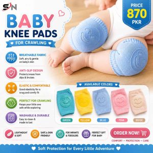 Baby Knee Pads for Crawling – Breathable Anti-Slip Elastic Knee Protectors for Infants & Toddlers