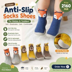Unisex Anti-Slip Socks Shoes for Babies and Toddlers – Soft Breathable Non-Skid First Walker Shoes