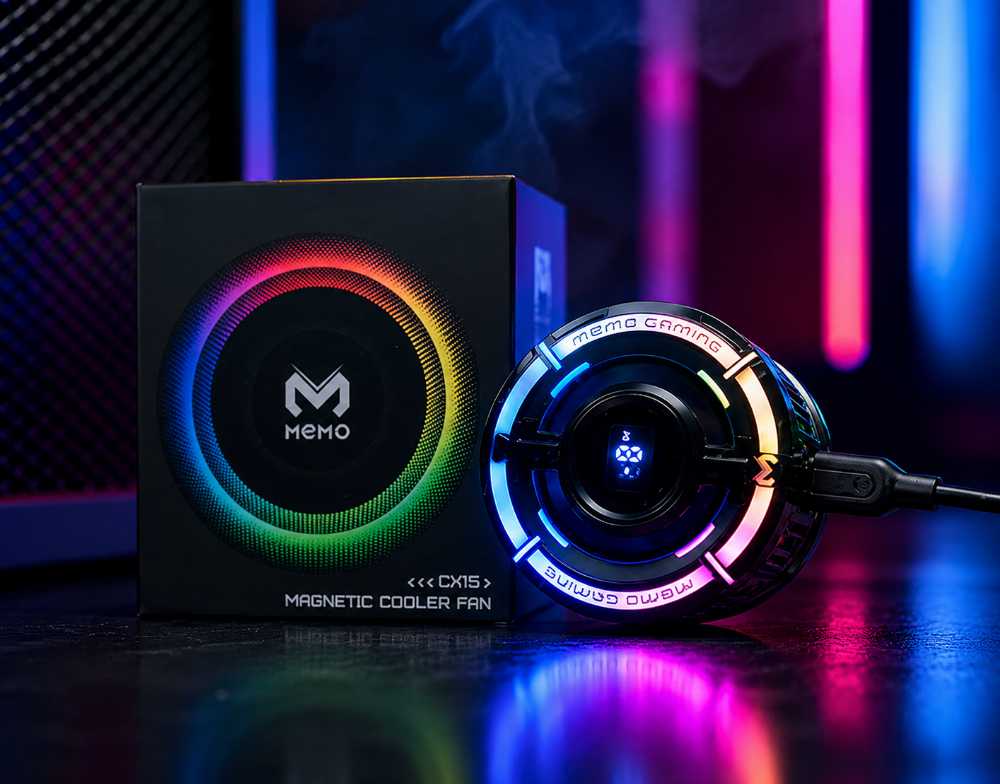 MEMO CX15 Magnetic Mobile Phone Cooler – RGB Gaming Cooling Fan for Smartphones