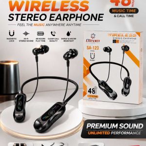 Oteam SA-123 Wireless Stereo Neckband Earphones | Bluetooth Magnetic Earbuds | 48 Hours Battery Backup
