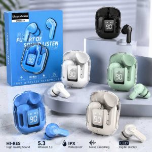 Ultrapods Max Wireless Bluetooth 5.3 Earbuds with LED Display | Hi-Res Sound | ENC Noise Cancelling | Premium TWS Earbuds