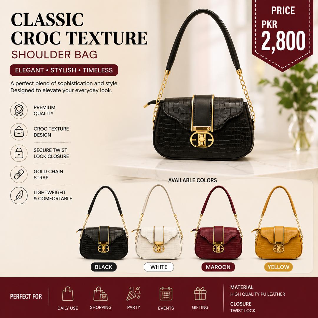 Women's Leather Crossbody Bag – Premium Ladies Shoulder Bag for Daily Use, Office, College & Travel in Pakistan