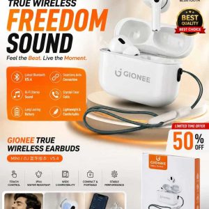 Gionee True Wireless Earbuds V5.4 – Bluetooth Earbuds with Silicone Case & Lanyard | Premium TWS Wireless Earphones