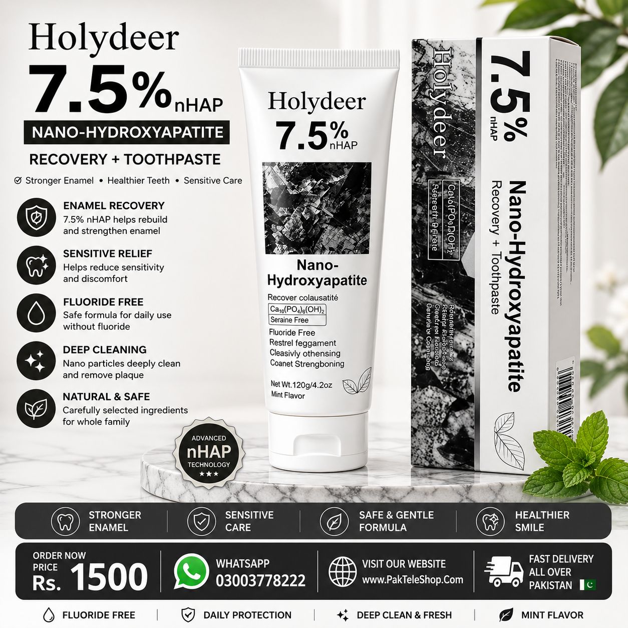Holydeer 7.5% nHAP Nano-Hydroxyapatite