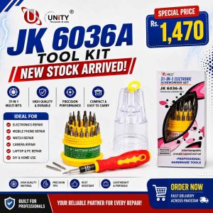 Unity JK-6036A Multi-Functional Precision Screwdriver Set – Hand Tool Kit with Interchangeable Bits