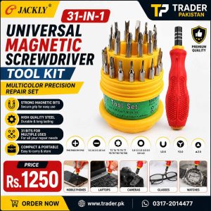 Jackly 31-in-1 Universal Magnetic Screwdriver Tool Kit – Multicolor Precision Repair Set