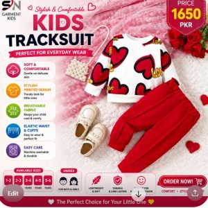 Kids Printed Tracksuit – Soft Comfortable Two-Piece Casual Outfit for Boys & Girls