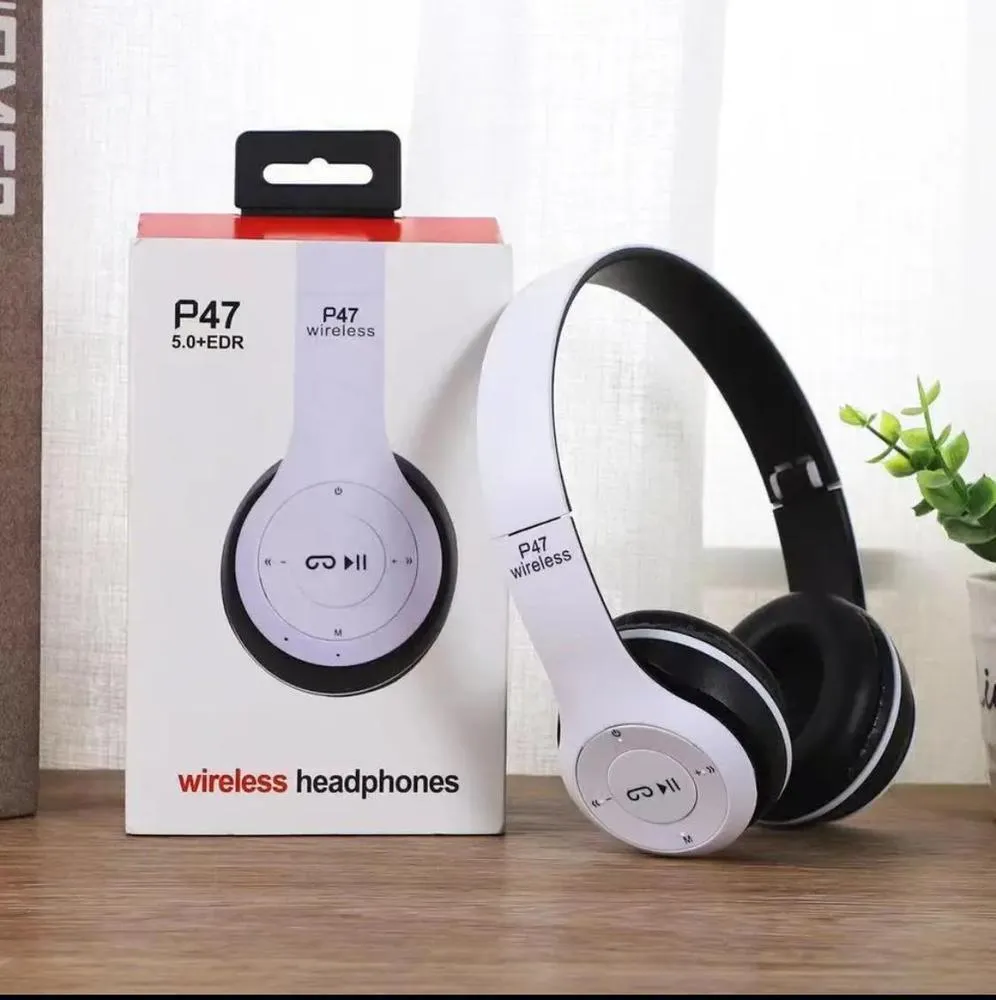 P47 Wireless Headphones Black Fast Charge Battery
