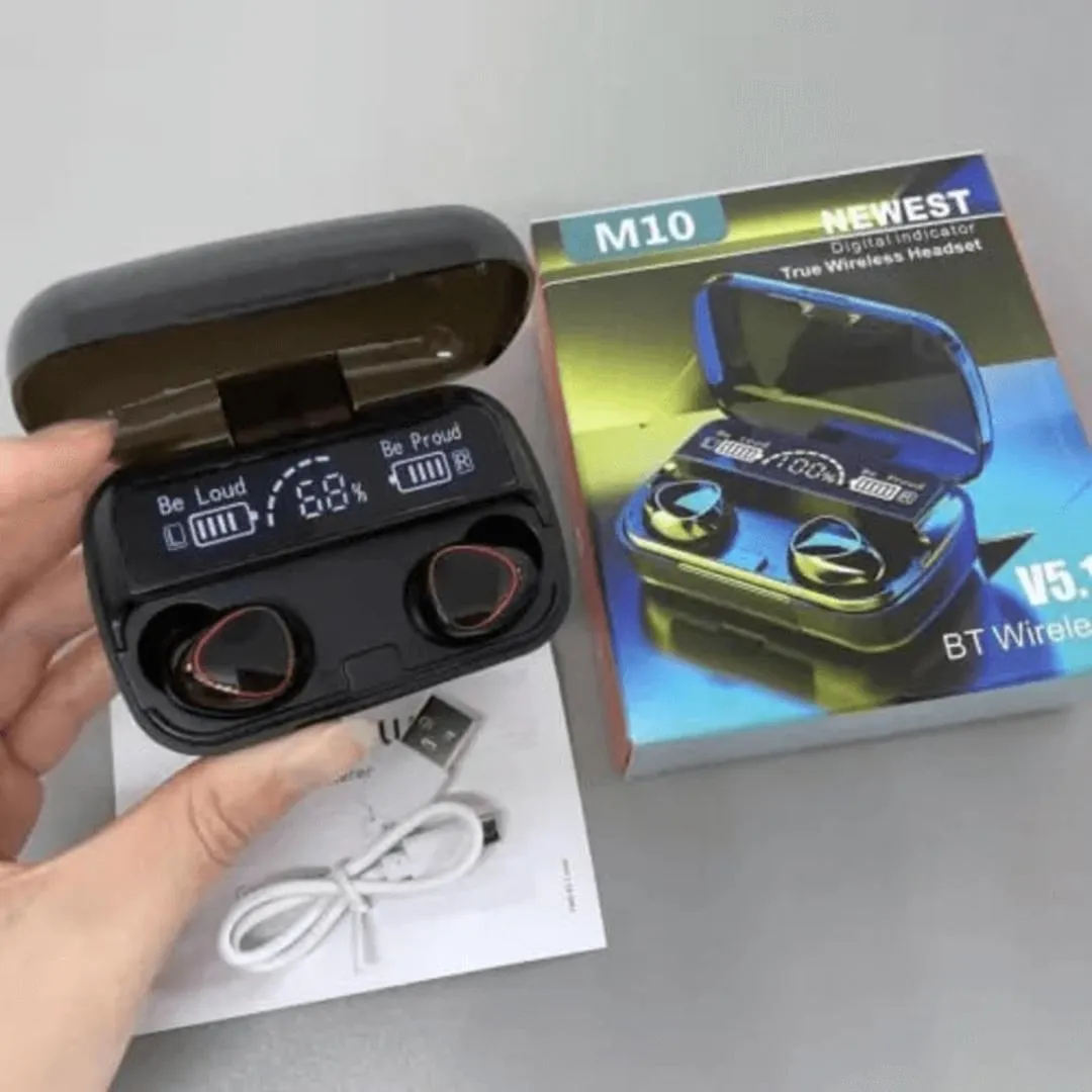 M10 Pro Bluetooth 5.1 Earbuds with Touch Control & LED Display - Image 3