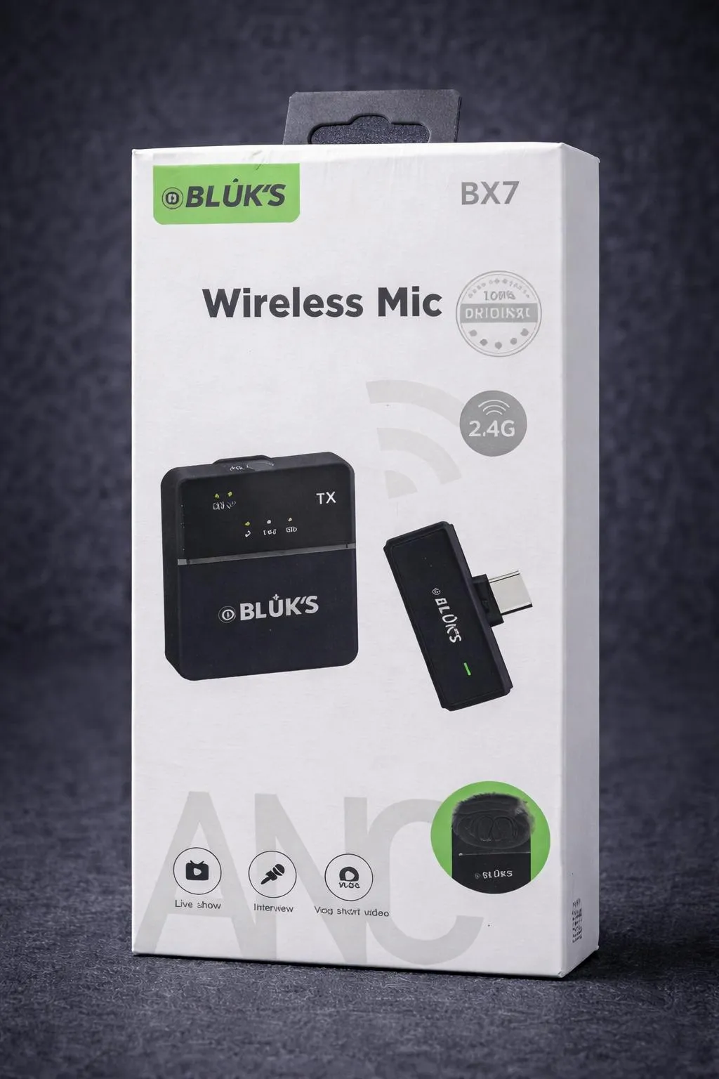 BLUK'S BX7 2.4G Wireless Microphone Type-C – Professional Lavalier Mic for Content Creators