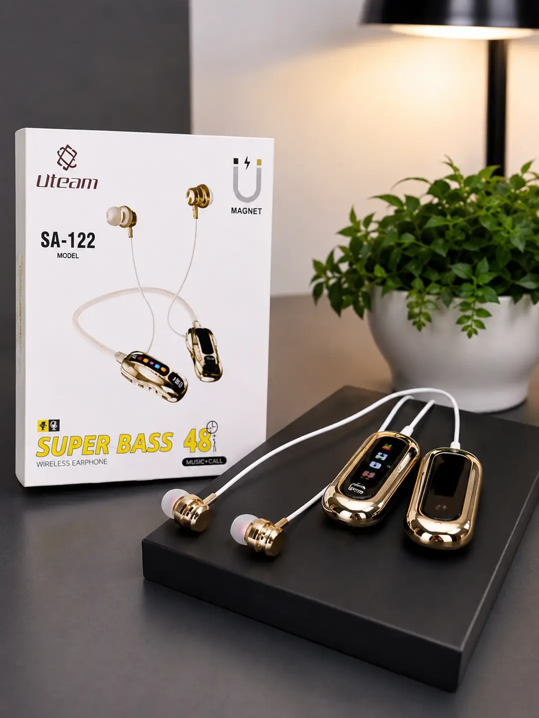 Uteam SA-122 Magnetic Wireless Earphones | Super Bass | Up to 48 Hours Battery | Hi-Fi Sound - Image 3