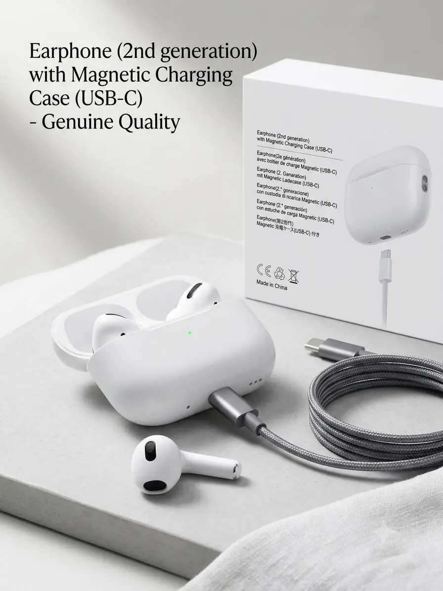 Apple AirPods Pro (2nd Generation) with USB-C Charging Case – ANC – White - Image 2