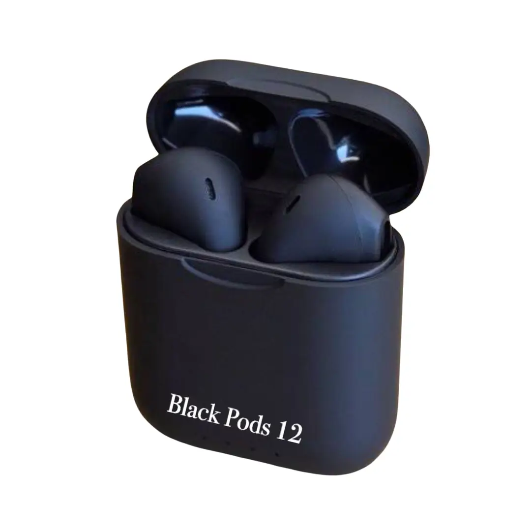 Black InPods Wireless Bluetooth Earbuds with Charging Case | Touch Control | Stereo Sound | Built-in Mic - Image 3