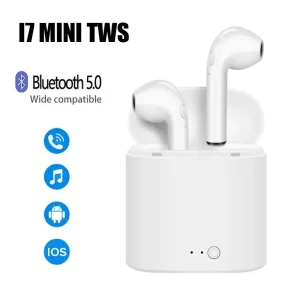 i7 TWS Wireless Bluetooth Earbuds with Charging Case | Stereo Sound | Built-in Mic | Lightweight Earphones