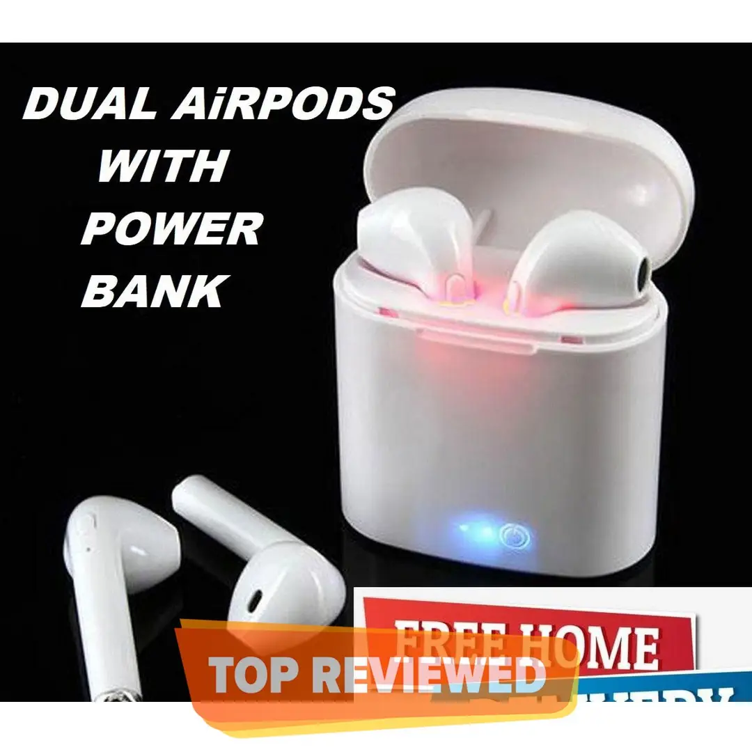 i7 TWS Wireless Bluetooth Earbuds with Charging Case | Stereo Sound | Built-in Mic | Lightweight Earphones - Image 3