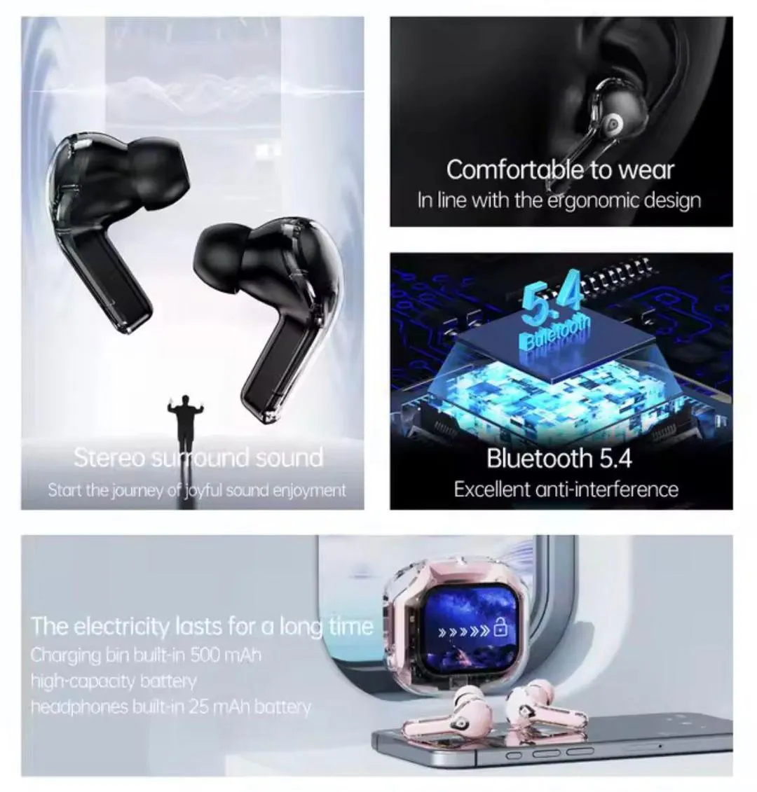 Wireless Transparent Earbuds with Smart Touch Controls - Image 4