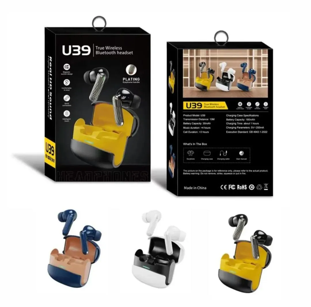 TWS Wireless Earbuds Yellow Black with Charging Case - Image 7