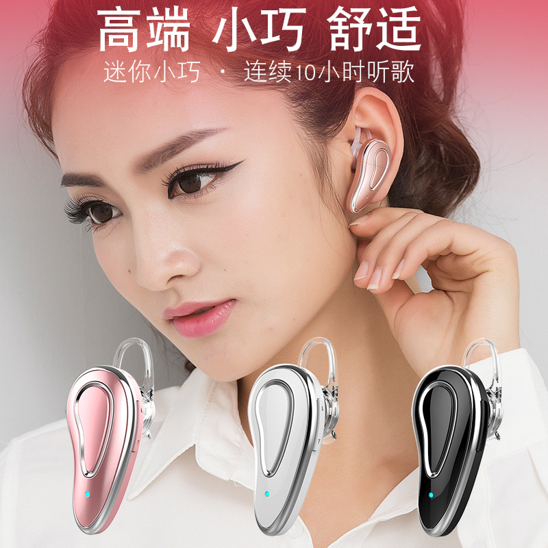 Bluetooth Headset for Women Pink Silver Black 10h Battery