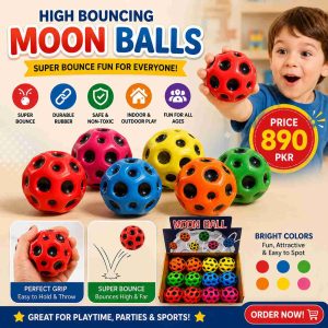 High Bouncing Moon Balls – Super Bounce Rubber Balls for Kids Indoor & Outdoor Play