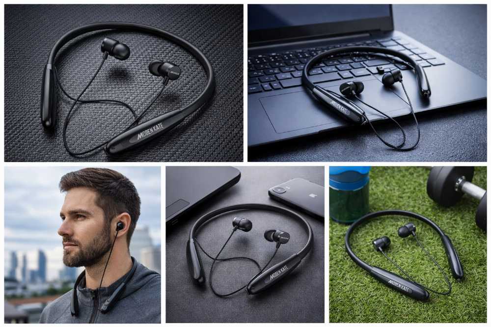 Modern K8 Neckband Wireless Earphones – Bluetooth 5.2 | Deep Bass | Long Battery Life | Magnetic Earbuds - Image 3