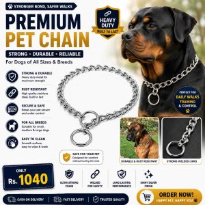 Chrome Metal Dog Choke Chain Training Collar – Heavy Duty Chain Available in 18", 24" & 30" Sizes