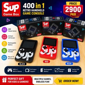 Portable Video Game Console for Kids with 400 Built-in Games | 3-Inch Screen | 6-Hour Rechargeable Battery | Handheld Gaming Console for Boys & Girls