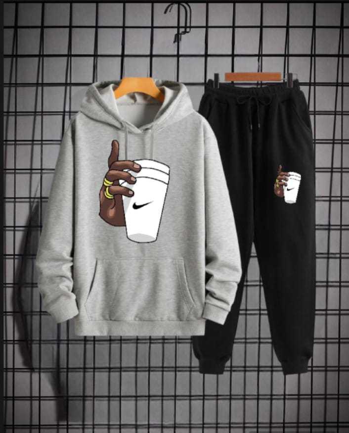 Cup Printed Fleece Tracksuit for Men - Image 3