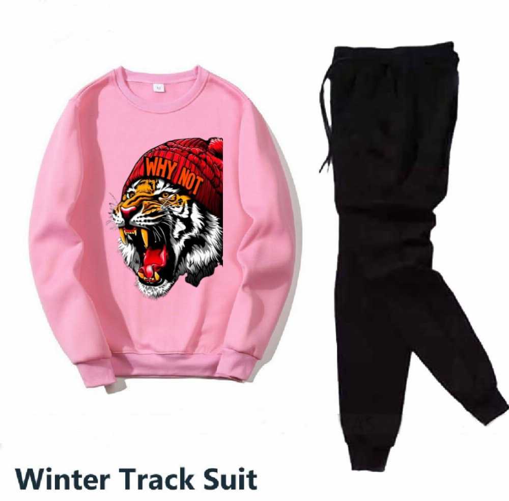 Trendy Printed Winter Tracksuit for Men & Boys โ Thick Fleece Rib Sweatshirt & Trouser Set - Image 2
