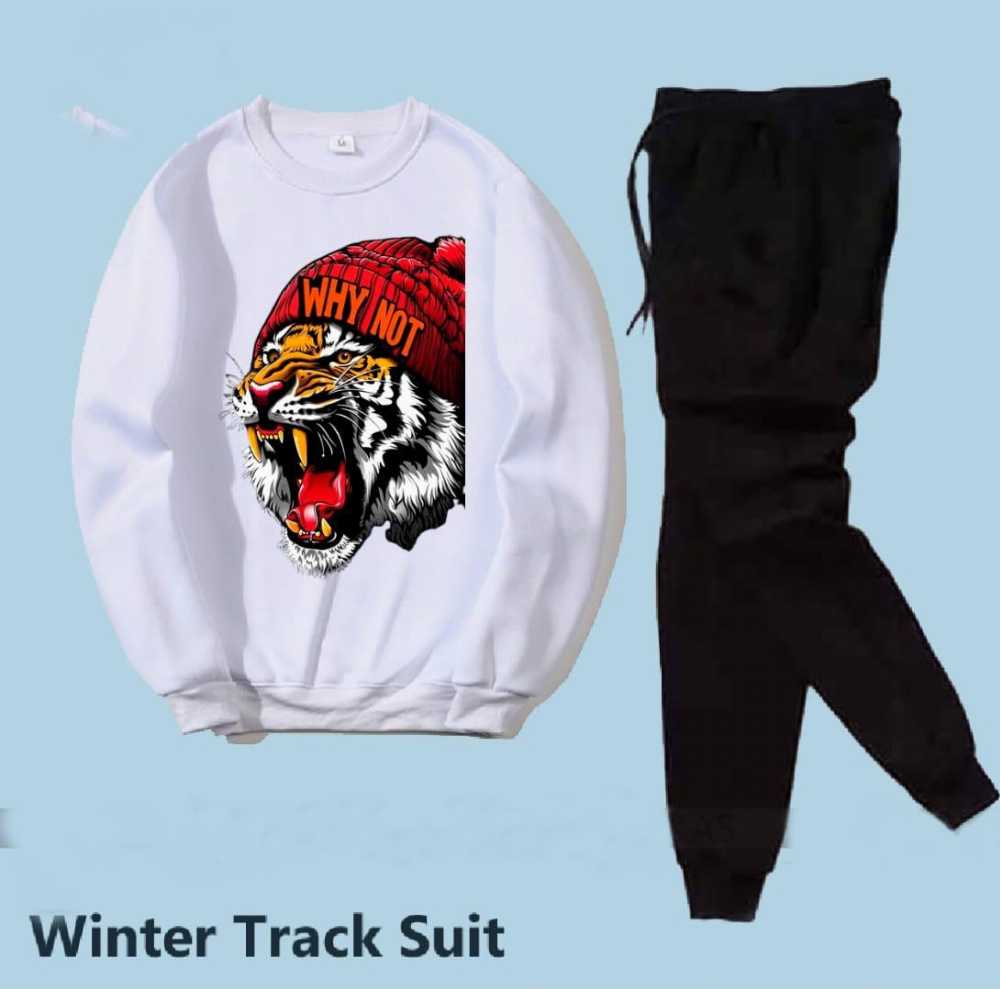 Trendy Printed Winter Tracksuit for Men & Boys โ Thick Fleece Rib Sweatshirt & Trouser Set - Image 3