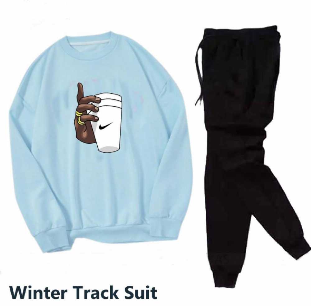 Trendy Printed Winter Tracksuit for Men & Boys โ Thick Fleece Rib Sweatshirt & Trouser Set - Image 4