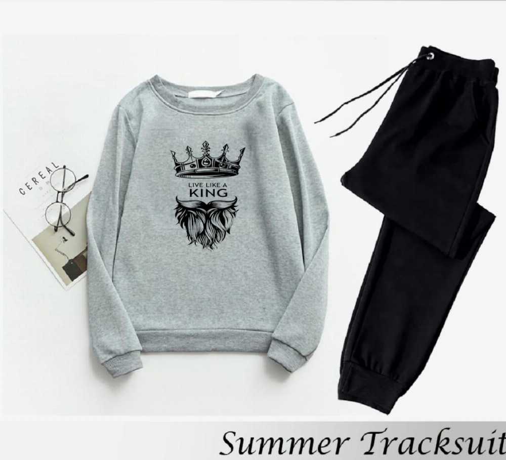 Trendy Printed Winter Tracksuit for Men & Boys โ Thick Fleece Rib Sweatshirt & Trouser Set - Image 5