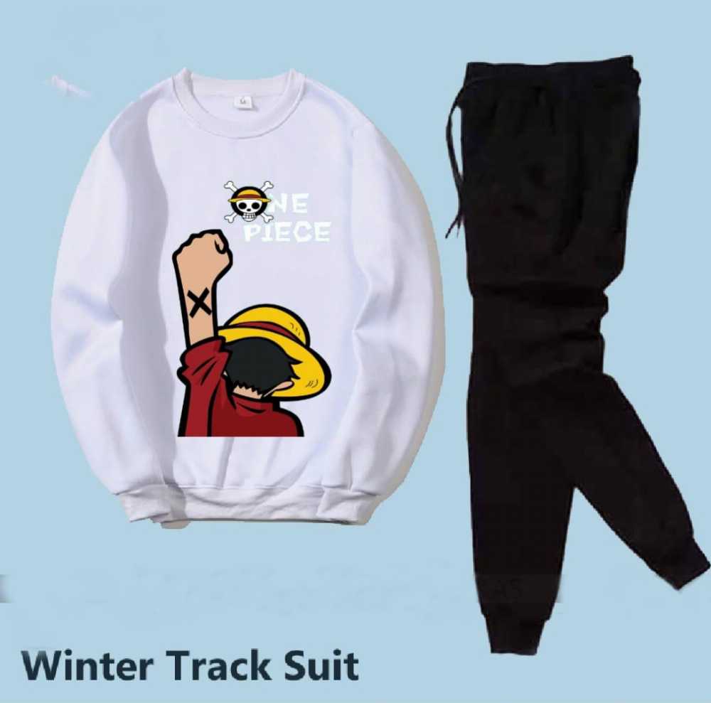 Trendy Printed Winter Tracksuit for Men & Boys โ Thick Fleece Rib Sweatshirt & Trouser Set - Image 2