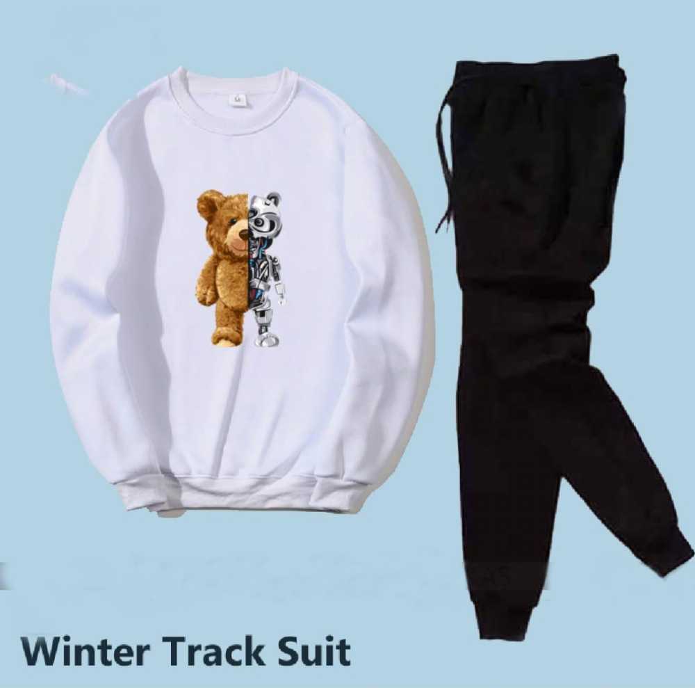 Trendy Printed Winter Tracksuit for Men & Boys โ Thick Fleece Rib Sweatshirt & Trouser Set - Image 3