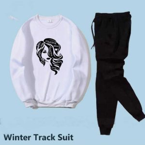Trendy Butterfly Printed Winter Tracksuit for Women & Girls – Thick Fleece Sweatshirt & Trouser Set