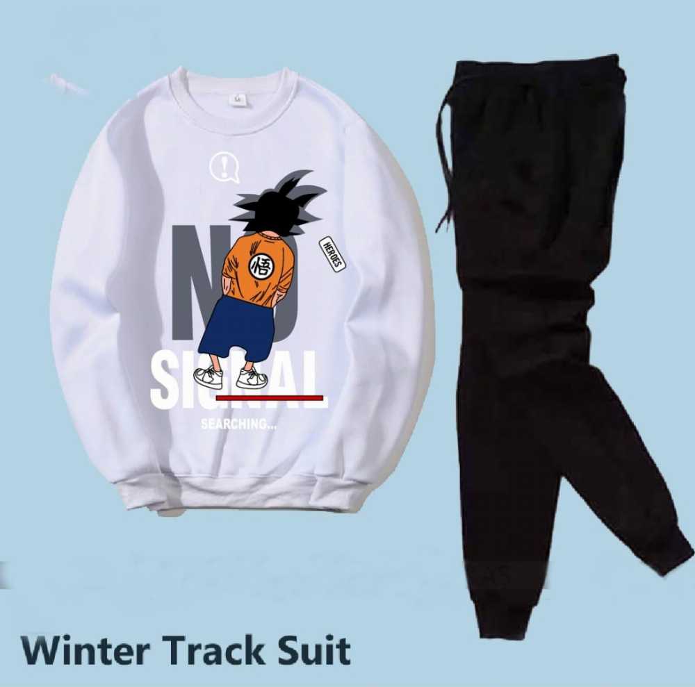 Trendy Printed Winter Tracksuit for Men & Boys โ Thick Fleece Rib Sweatshirt & Trouser Set - Image 2