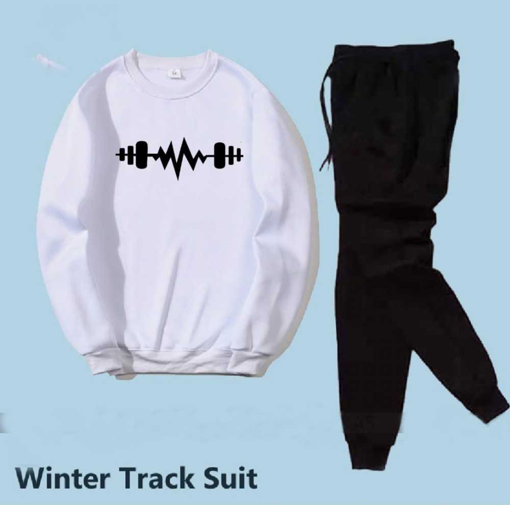 Trendy Printed Winter Tracksuit for Men & Boys โ Thick Fleece Rib Sweatshirt & Trouser Set - Image 4