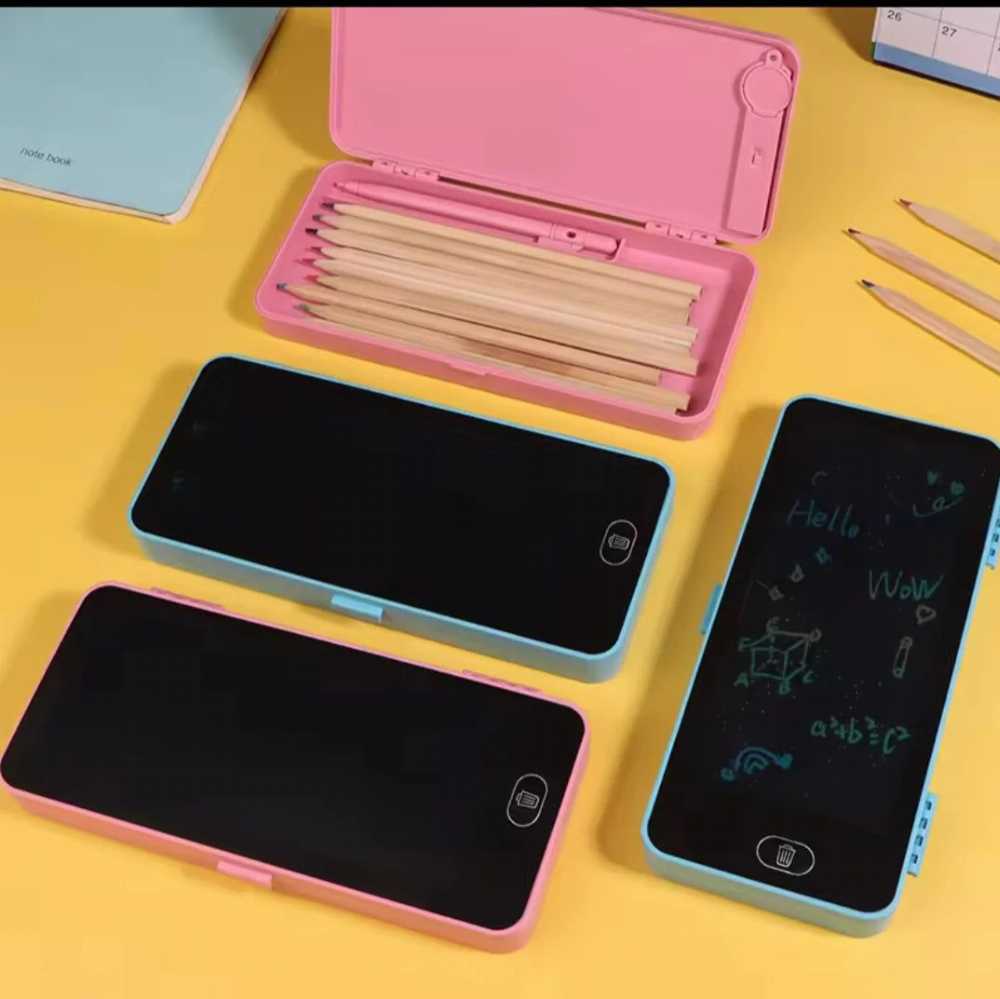 2-in-1 Smart Pencil Box – Multicolor LCD Writing Tablet & Stationery Organizer - Image 5