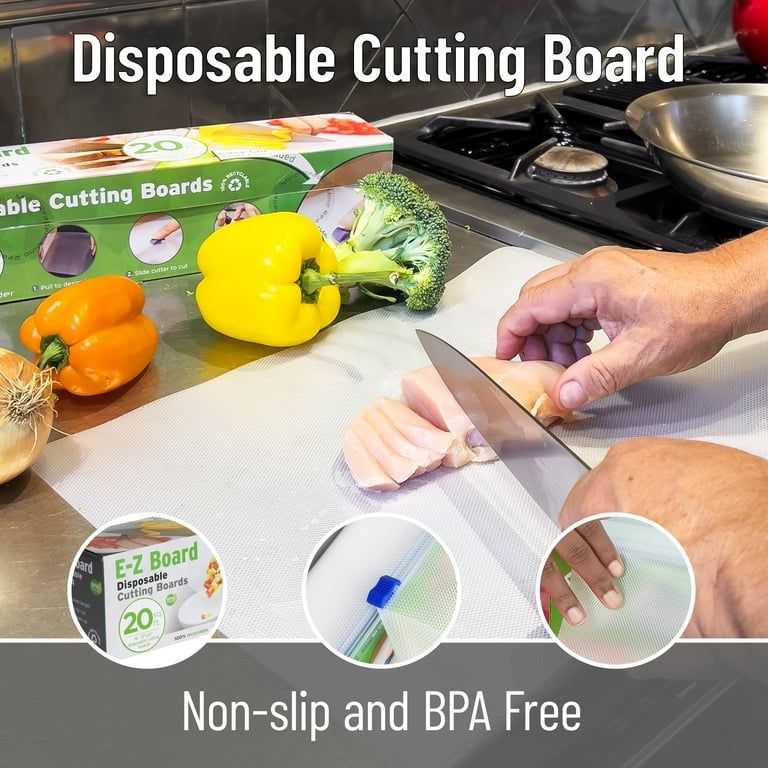 Disposable Cutting Board Mats with Sliding Cutter โ Flexible Chopping Sheets for Kitchen Food Preparation - Image 6