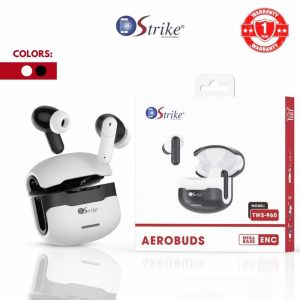 Strike Aerobuds TWS-960 ENC Wireless Earbuds – Bluetooth 5.3 Earphones with Mega Bass & HD Calling