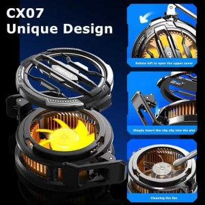 Magnetic Phone Cooler Fan Case Yellow 68G – Fast Cooling Mobile Phone Cooler for PUBG & Mobile Gaming