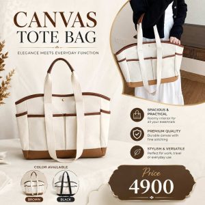Stylish Canvas Tote Bag for Women | Large Cotton Shopping & Daily Use Tote Bag