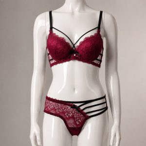 Black Lace Push-Up Bra & Panties Set for Women – Stylish Small Size Lingerie Set