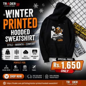 Winter Printed Hooded Sweatshirt