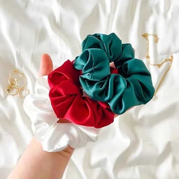 Premium Silk Scrunchies for Girls – Pack of 4 Luxury Hair Ties for Smooth & Frizz-Free Hair - Image 4