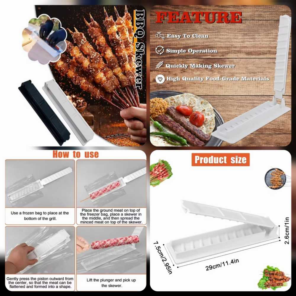 Reusable Manual Kebab Press Mould โ Heavy-Duty Seekh Kebab Maker for Homemade BBQ & Grilling - Image 7