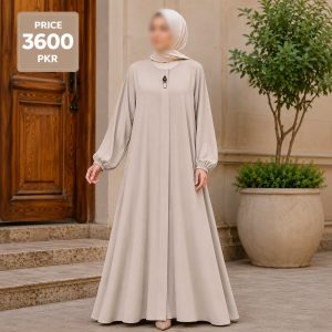 Georgette Plain Maxi Abaya for Women | Elegant Skin Color Full Length Abaya