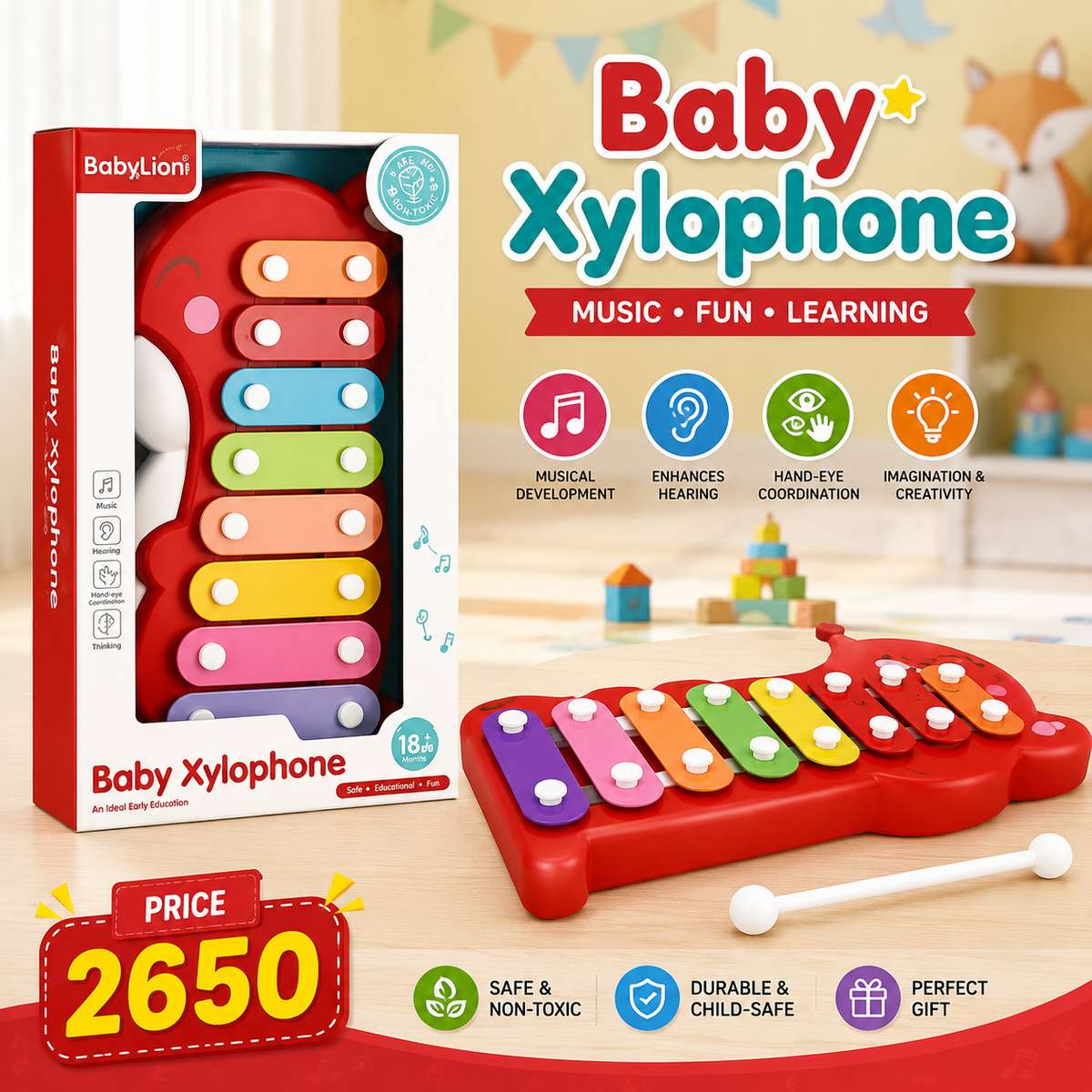 Baby Xylophone Musical Toy for Kids | Cute Animal Xylophone Educational Music Toy
