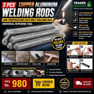 3Pcs Copper Aluminum Welding Rods – Low-Temperature Easy Melt Metal Repair Welding Bars