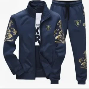Navy Gold Fleece Track Suit for Men – Winter Slim Fit Warm & Comfortable Casual Tracksuit