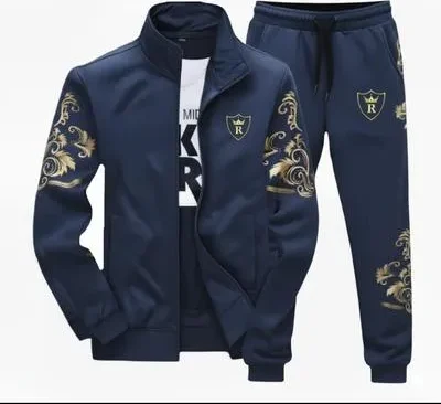 Navy Gold Fleece Track Suit for Men – Winter Slim Fit Warm & Comfortable Casual Tracksuit